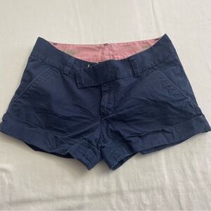 Lilly Pulitzer Barclay Chino Shorts Navy Blue Cotton Low-Rise Woman’s Size 2